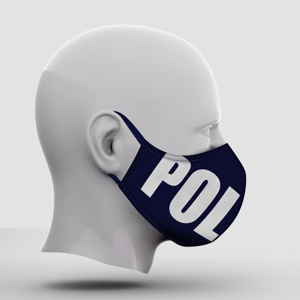 Custom Mask Police White Right
