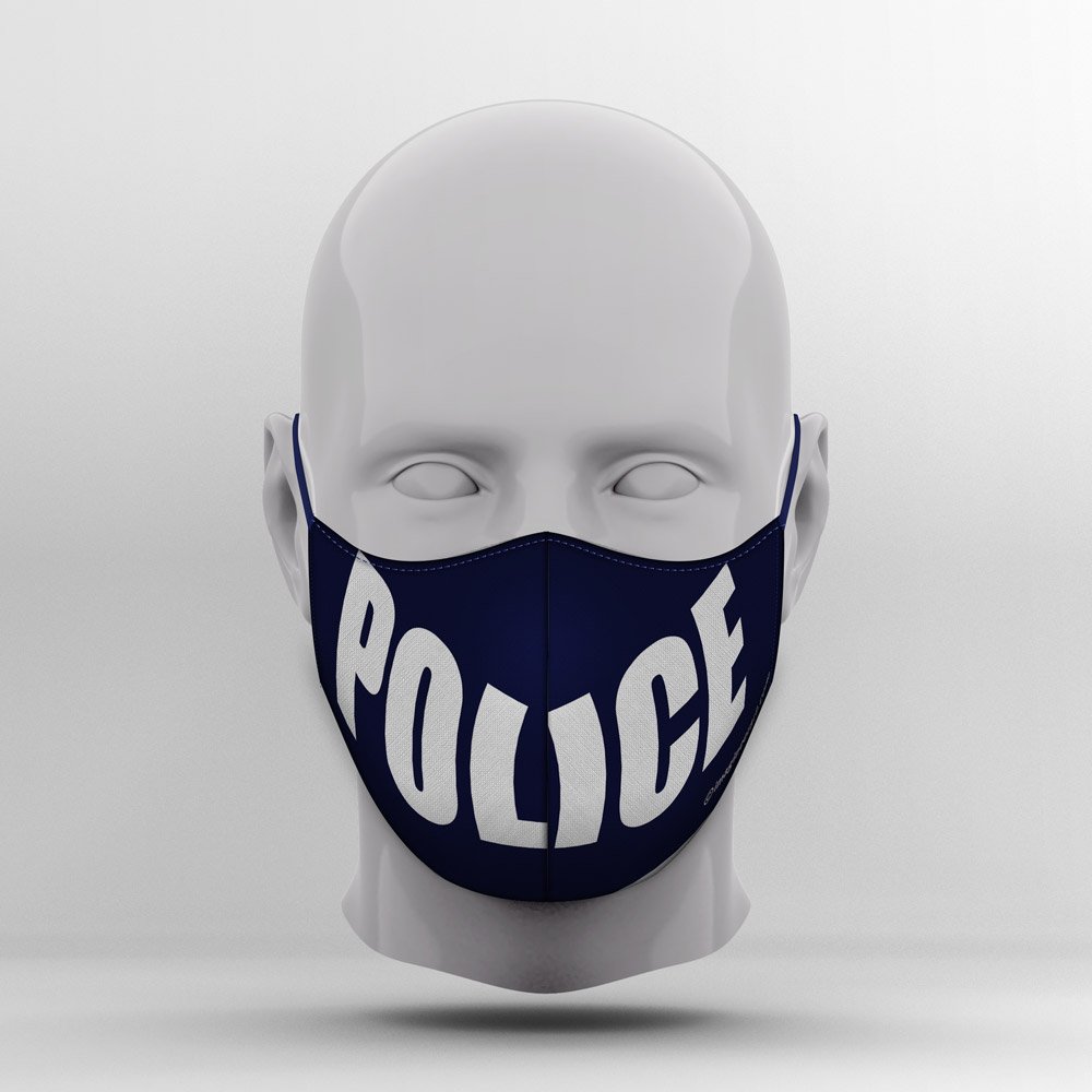Custom Mask Police White