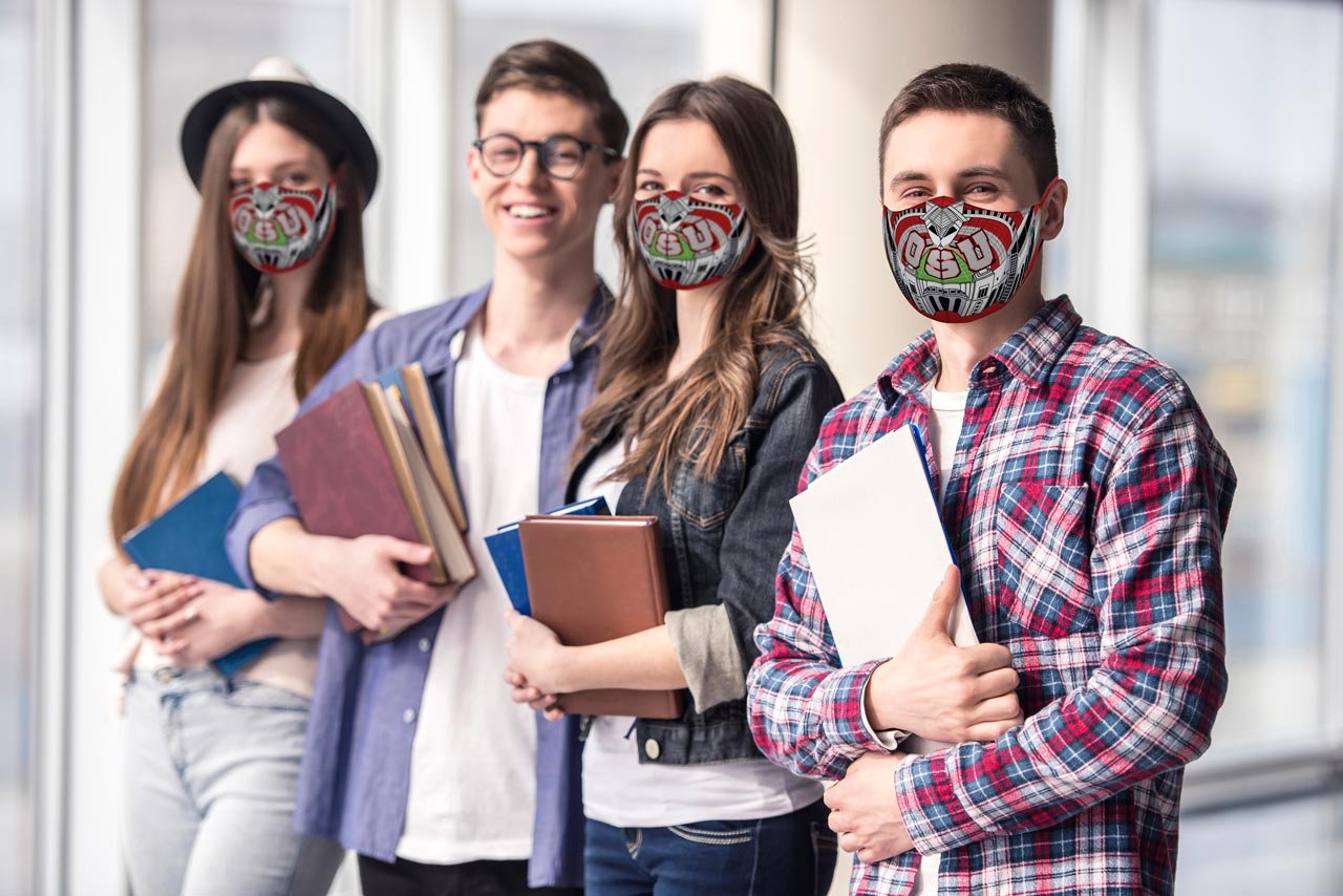 OSU University students wearing OSU Custom Mask