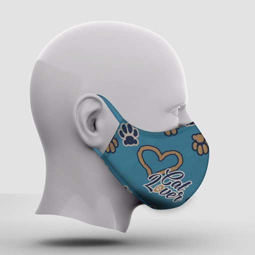 Coming Soon Custom Mask Cat Lover Cyan Right