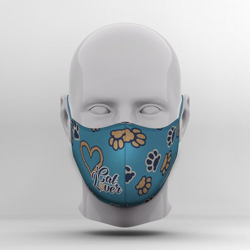Coming Soon Custom Mask Cat Lover Cyan