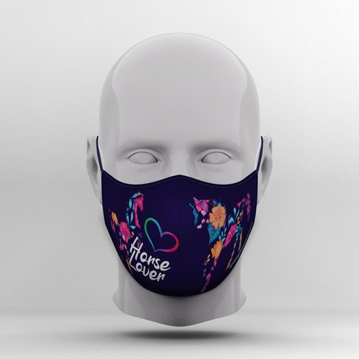 Coming Soon Custom Mask Horse Lover Blue