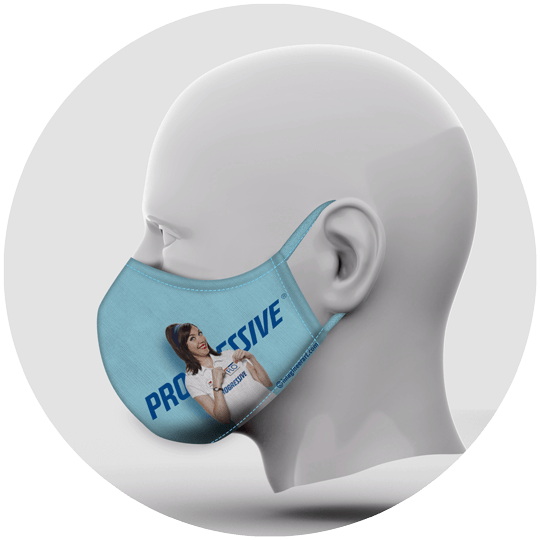 Custom Mask Progressive Insurance Blue Left
