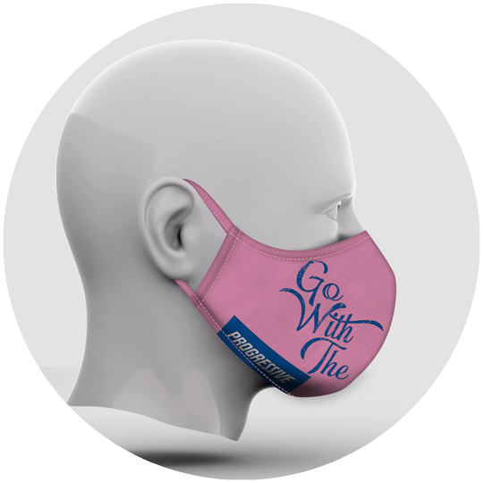 Custom Mask Progressive Insurance Pink Right